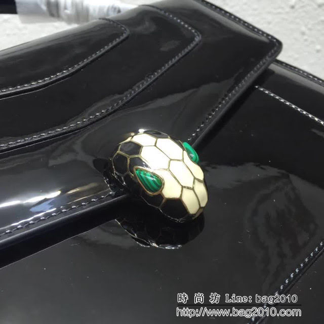 BVLGARI寶格麗 3層大號蛇頭包 頂級漆皮 手提單肩斜挎包 38629 FYD1404